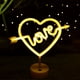 thumbnail image 4 of Luz de con forma de lazo de corazón, adorno romántico decorativo con Base de soporte, letrero de para fiesta, decoración de escritorio para Amarillo, 4 of 8