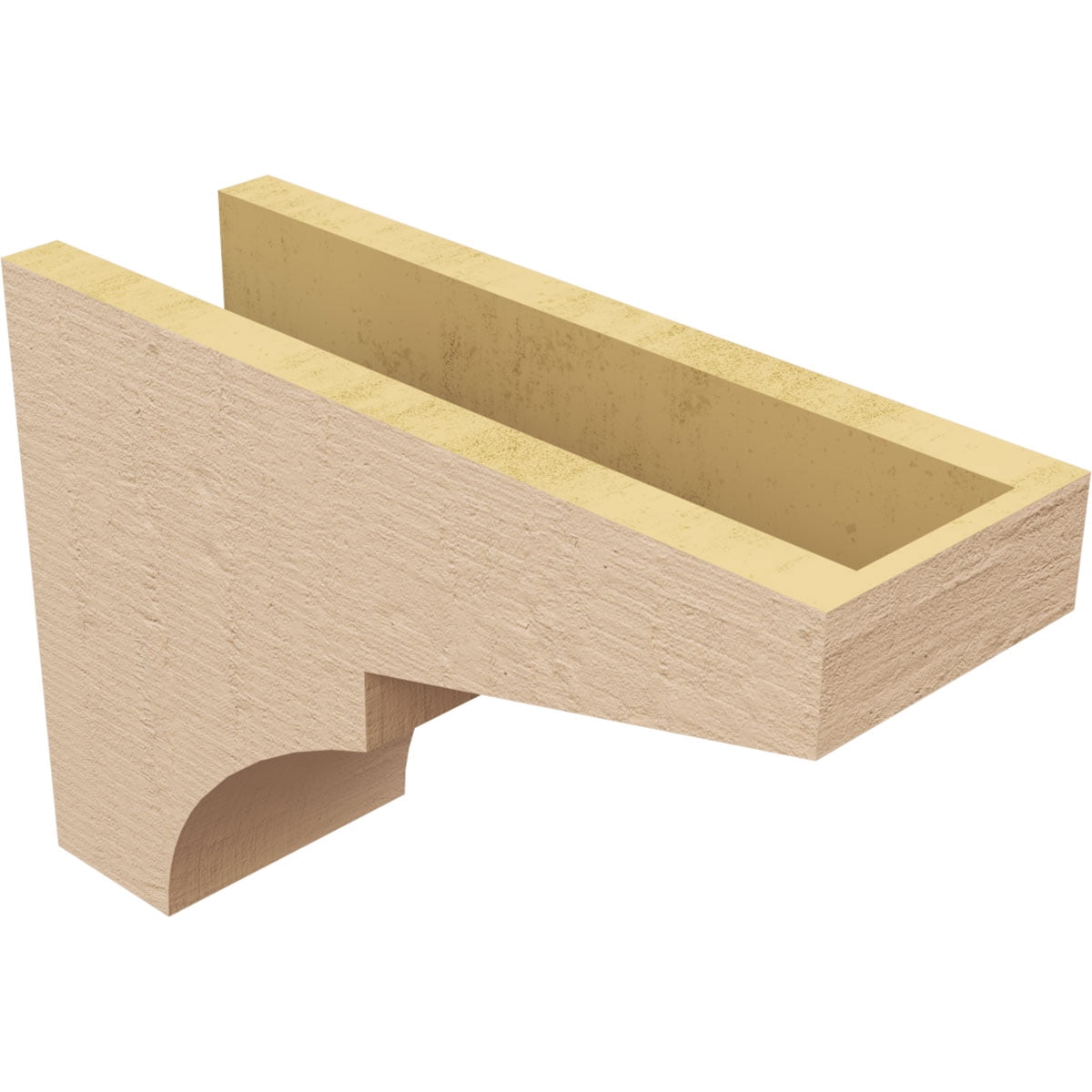 5"W x 15"D x 10"H Classic Monterey Rough Cedar Woodgrain TimberThane Corbel, Primed Tan