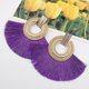 thumbnail image 4 of Pendientes bohemios grandes de color dorado para mujer, pendientes llamativos con borlas, color rojo, 4 of 4