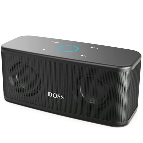 DOSS Portable Wireless Bluetooth Speaker with 16W HD Stereo Sound and Deep Bass, Stereo Paring, Touch Control, Party Lights, 24H Playtime, Speaker for Home, Outdoor and Office