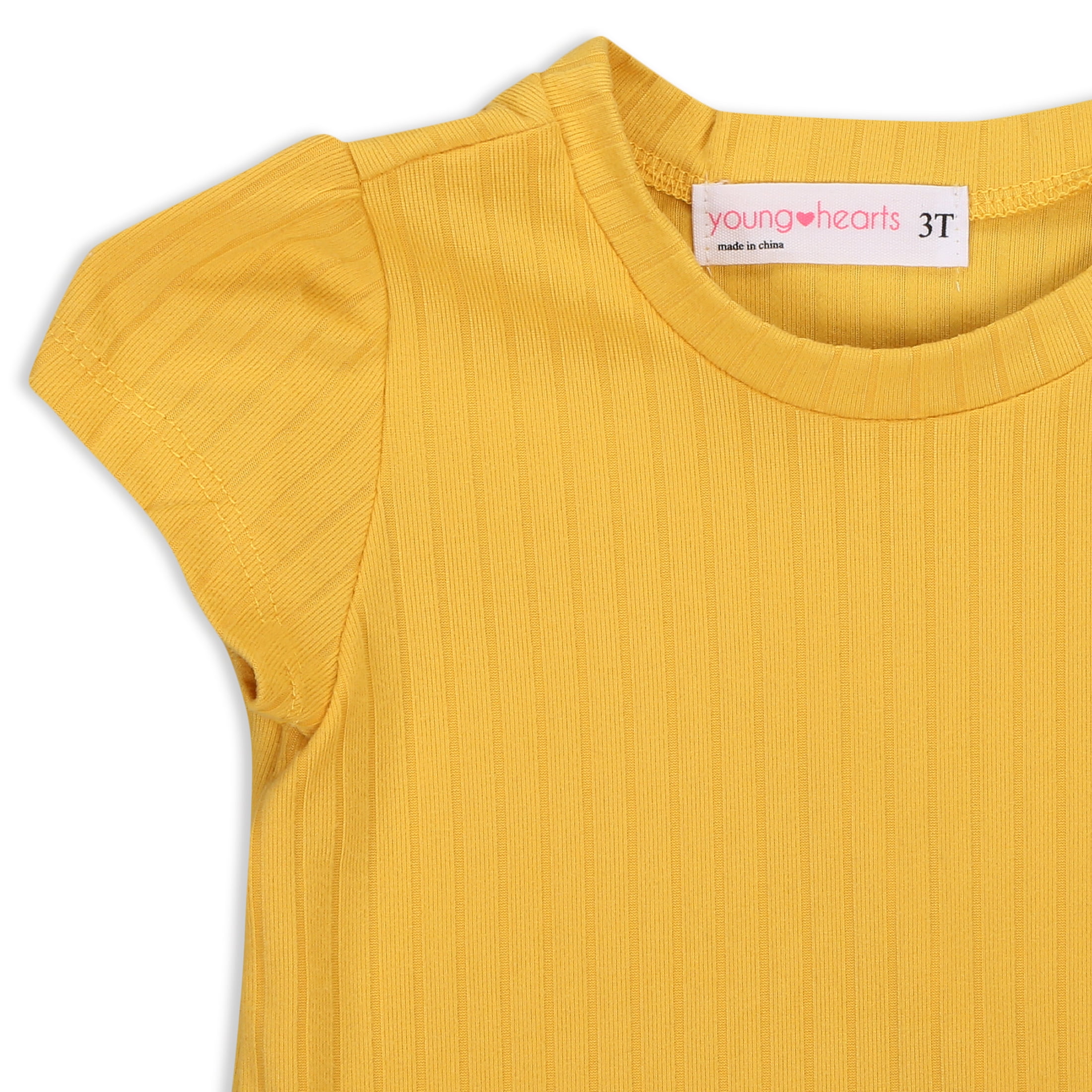 Young Hearts Toddler Girl 3Pk Short Sleeve Tees, Size 2T-4T