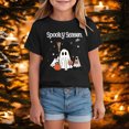 thumbnail image 2 of TOWED22 Girls Boys Halloween Shirt Cute Graphic Shirt Halloween Shirt Kids Spooky Season Fall Short Sleeve Tee Tops, 2 of 7