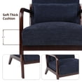 thumbnail image 6 of CQSXDA Mid Century Accent Chair with Upholstery, Solid Wood Frame and Detachable Lumbar  Pillow for Versatile Spaces, Antique Blue, 6 of 12