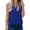Blue, variant on WHLBF Womens Plus Size Tank Causal V-Neck Solid Blouse Sleeveless T-Shirt Summer Tops