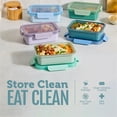 thumbnail image 4 of Ello Color Lock Ceramic-Coated Glass Meal Prep Containers | 10pc 3.4 Cup Set, 5-Pack Food Storage with BPA-Free Leak-Proof Lids | Dishwasher, Microwave & Freezer Safe | Blue Grotto, 4 of 4