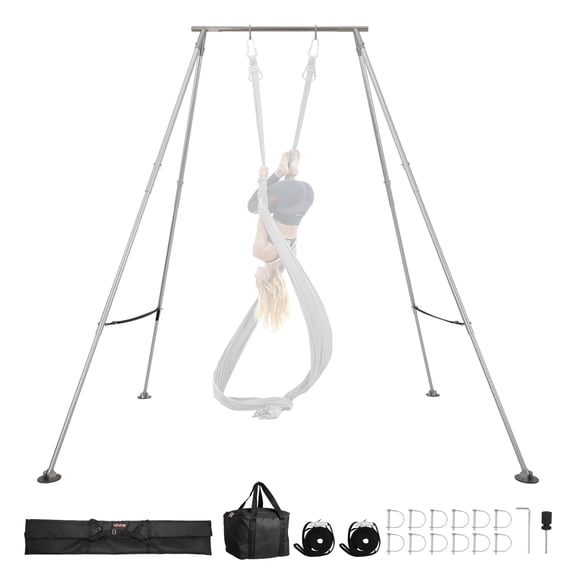 Estructura de soporte para yoga VEVOR, soporte para columpio con carga máxima de 140 kg, soportes para dominadas con estructura triangular, soportes para telas aéreas con altura ajustable