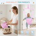 thumbnail image 5 of Slevoo Baby Doorway Jumper D-01, Baby Jumper Bouncer for 6-12 Months, Portable Infant Exerciser, Pink, 5 of 7