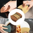 thumbnail image 4 of Kitchen Scrub Sponge Set | Wood Fiber Natural Multi Surface Cleaning Pads | Heavy Duty Dishwashing Wok Household Sponges | 5 Pack | 5.51 x 4.33 Inch Green Brown, 4 of 6