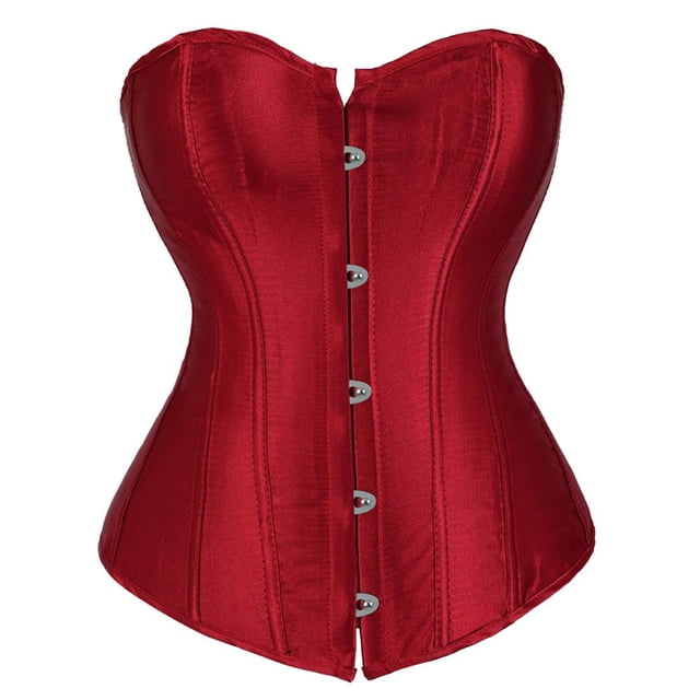 Grebrafan Corsets Bustier à Lacets Femme Rouge Vin m