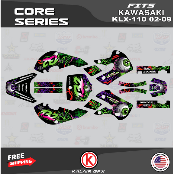 Kalair GFX Graphics Kit for Kawasaki KLX110 (2002-2009) Core Series