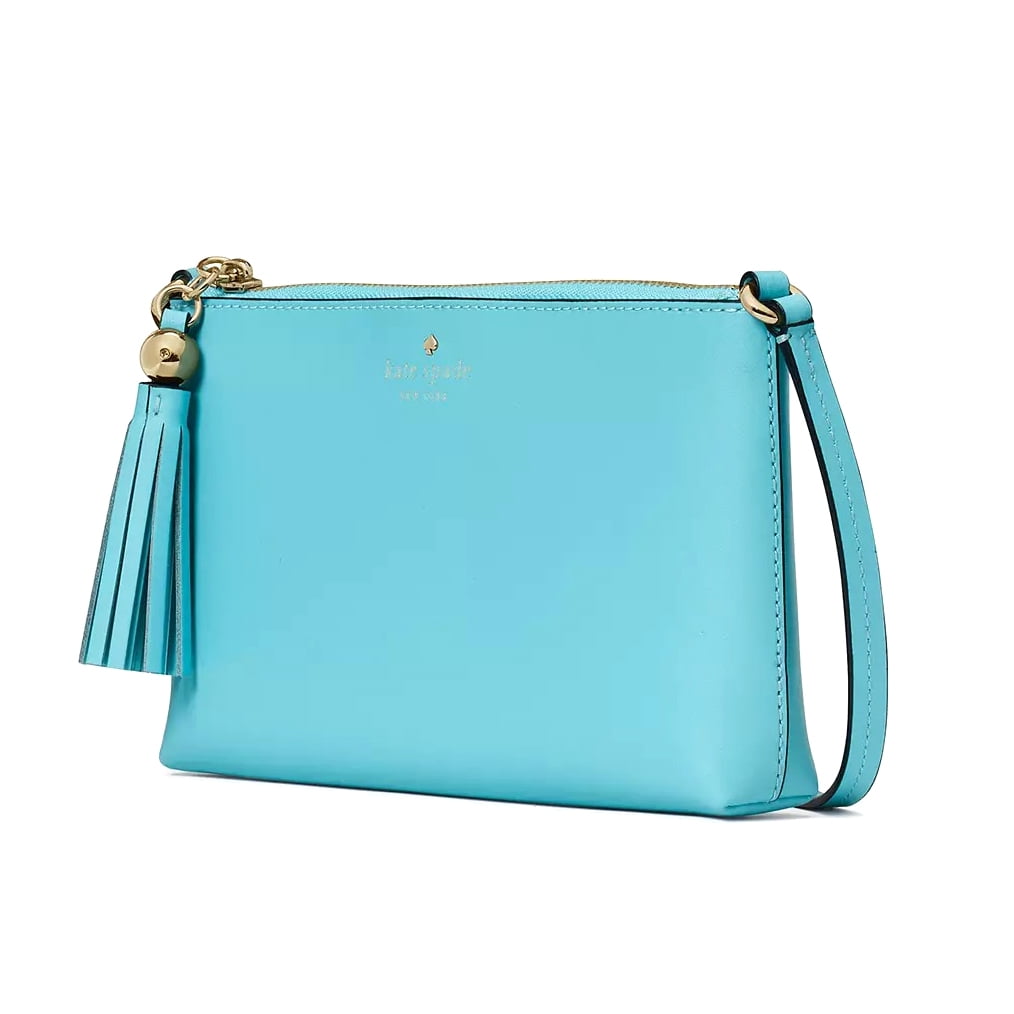 Kate Spade New York Women's Amy Small Zip Leather Crossbody Bag (Stone Blue)