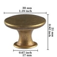 thumbnail image 2 of Pomos de armario HUGOLEM, 20 unidades, latón envejecido, redondos, 3 cm, 2 of 5