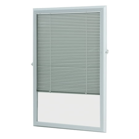 ODL White Cordless Add On Enclosed Aluminum Blinds with 1/2 in. Slats, for 22 in. Wide x 36 in. Length Door (Best Aluminum Windows And Doors)