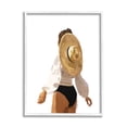 thumbnail image 4 of Stupell Industries Woman Draped Sun Hat Tropical Summer Vacation Graphic Art White Framed Art Print Wall Art, Design by Amelia Noyes, 4 of 5