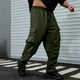 thumbnail image 1 of Pantalones largos para hombre, casuales, de moda, de color sólido, con cordón, cintura elástica y bolsillos., 1 of 8