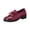 Wine, variant on Willtoo Women's Retro Bowknot Loafers Breathable Slip-On Platform Loafers Chunky Heel Comfortable Round Toe Shoes Low Heel Dressy Walking Work Shoes