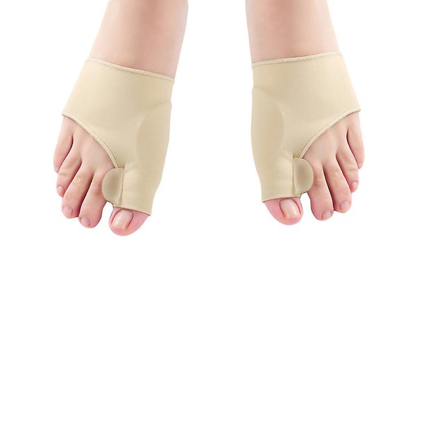 1 Pair Socks Liners Thumb Bunions Protector Ease Foot Pain Gel Hallux Valgus Corrector Big Toe Pedicure Toes Separator -Size S (Khaki)