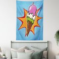 thumbnail image 3 of Ice Cream Decor Tapestry, Retro Pop Art Cone with Digital Dots Comic Lifestyle Old Fashion Graphic, Wall Hanging for Bedroom Living Room Dorm Decor, 40W X 60L Inches, Multicolor, by Ambesonne, 3 of 5