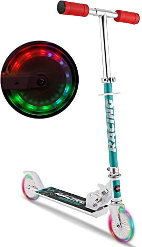 Details about   Scooter LED Light Up Wheels Adjustable Kick Scooters,5lb Folding Kids Scooter 