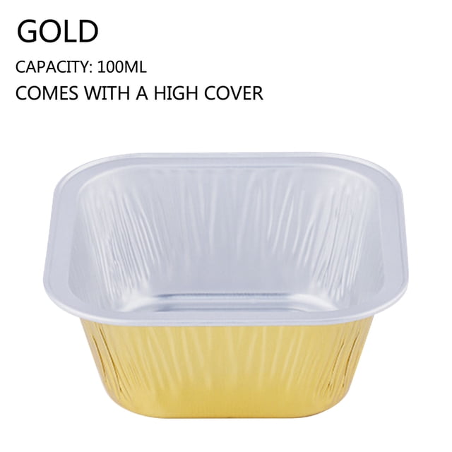 Fiudx Moldes de Aluminio para Cupcakes, Tapas Reutilizables, Diseño Duradero y Apto para Horno, Perfectos para Cupcakes, Muffins y Postres, para Exteriores y Fiestas, Juego de 100 Piezas, 7,8 X 8,8 C