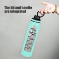 thumbnail image 4 of 1000ml Transparent Graduated Glass Water Bottle, Heat-Resistant Sports Drinkware with Handle, 4 of 6