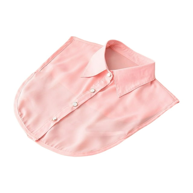 Xingzhi Women Simple Design Solid Color False Collar Girls Formal Fake Half Shirt Decorative Detachable Lapel Accessory Pink Point