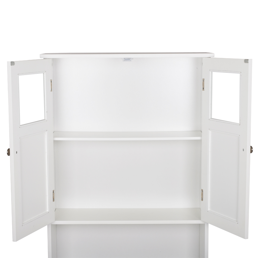 Double Doors Bathroom Cabinet, White