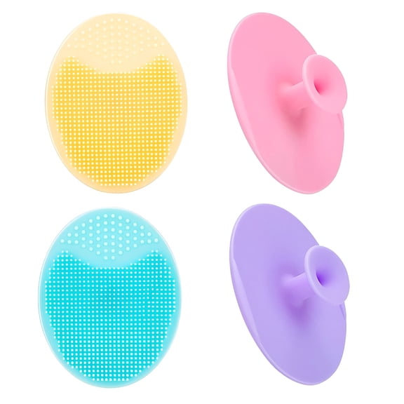 BPPEG 4-Pack Soft Silicone Facial Cleansing Brush, Gentle Exfoliator for Face and Skin Care, Manual Skin Scrubber for Deep Cleaning, Daily Makeup Removal and Spa Routine