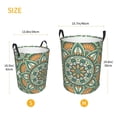 thumbnail image 3 of LNWH Laundry Basket, Green Abstract Mandala Texture Pattern Foldable Laundry Hamper with Handles Waterproof, Medium Size, 3 of 8