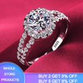 thumbnail image 1 of Anillos originales de lujo que nunca se desvanecen para mujer, regalo de compromiso, joyería propuesta, bandas de boda para novia, sin alergias (pendientes enviados) Dengxun unisex, 1 of 2