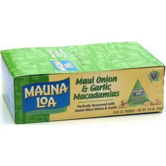 Mauna Loa Maui Onion & Garlic Macadamia Nuts, 0.5-Ounce Triangle Pack (Pack Of 24)