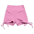 thumbnail image 5 of IWRICH Women's High Waisted Tie Side Shorts Summer Gym Yoga Hot Shorts Lifting Sports Scrunch Short Pants Pink S, 5 of 5