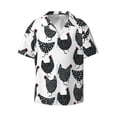 thumbnail image 2 of Lsque Retro Rooster print Men's Cuban Collar Short Sleeve Shirt Summer Beachwear Casual Button Down Fashionable Vacation Leisure Shirt-X-Large, 2 of 7