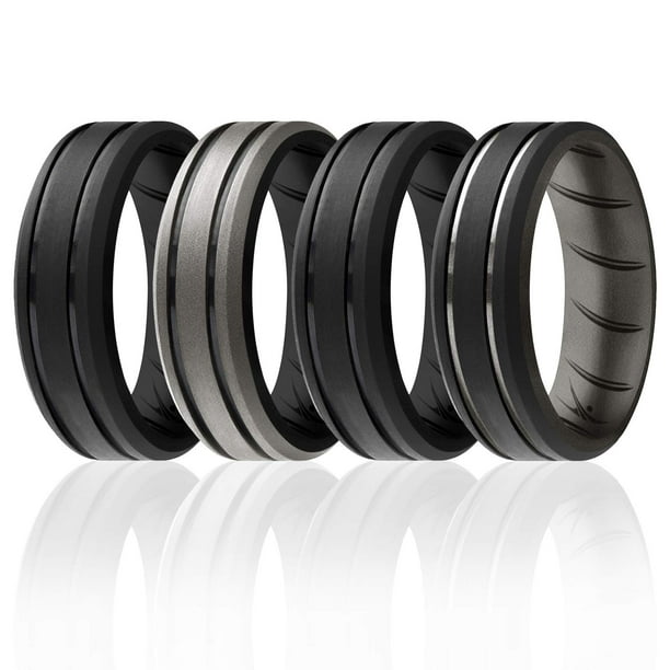 Black Silicone Men's Wedding Band