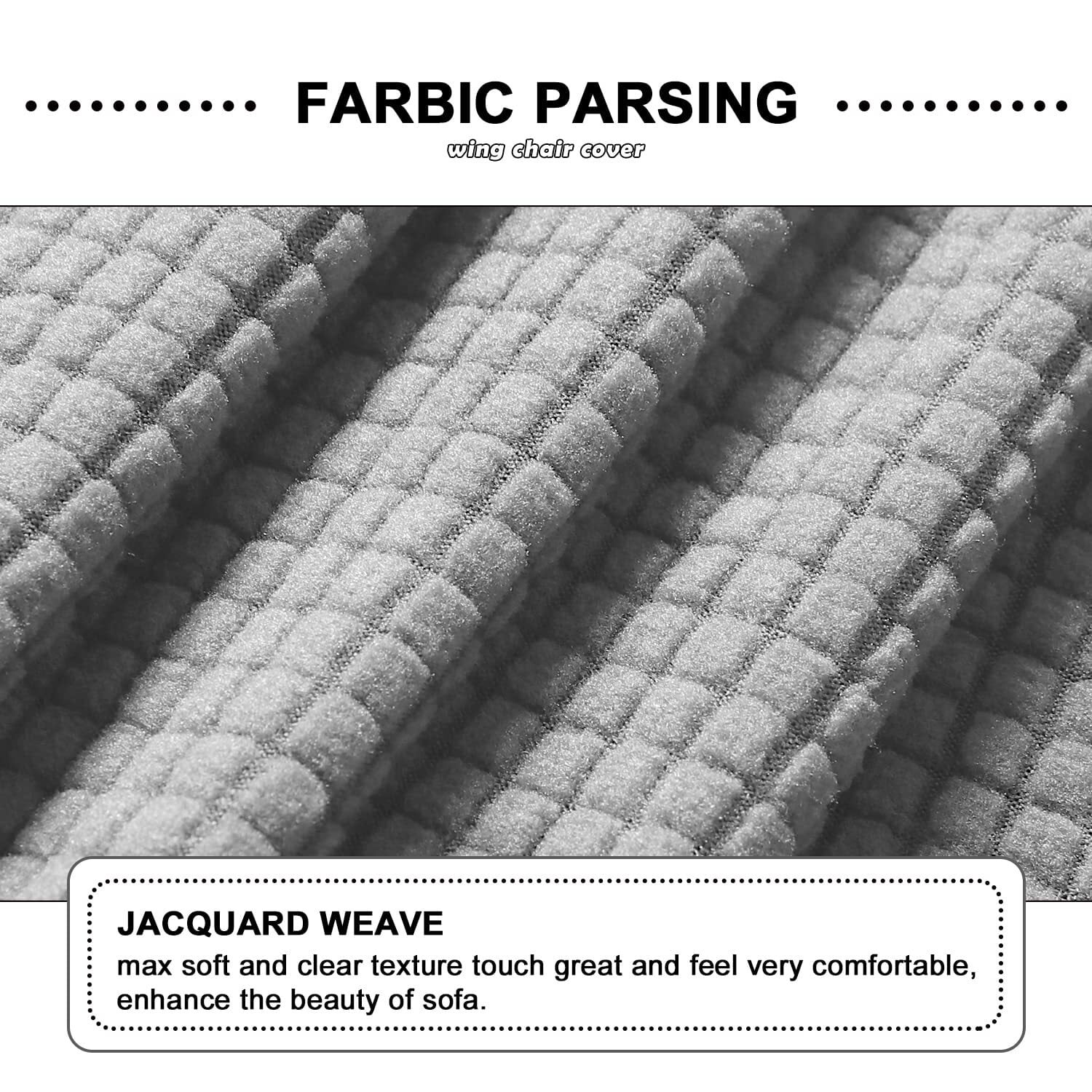 LKJYER Jacquard Chaise Lounge Cover,Modern Polar Fleece sectional Sofa slipcover,Stretch Left/Right Armchair Cover for loveseat L Shaped Sofa