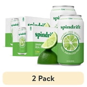 (2 pack) Spindrift Lime Unsweetened Sparkling Water with Real Squeezed Fruit, 12 fl oz, 8 Count
