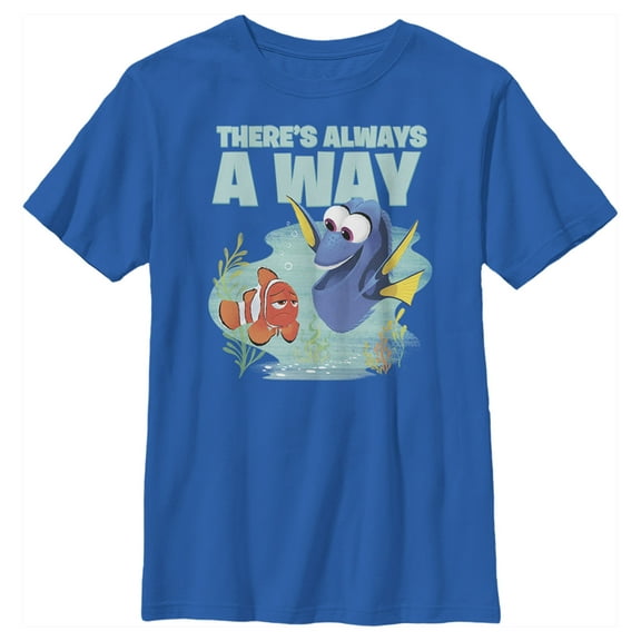 Boy's Finding Dory Always A Way  Graphic Tee Royal Blue Small