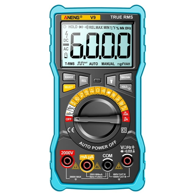 ANENG V9 Digital Multimeter 6000 Counts 2000V Voltage Test Capacimeter Voltmeter AC/DC Ammeter Electrical Tester Tools