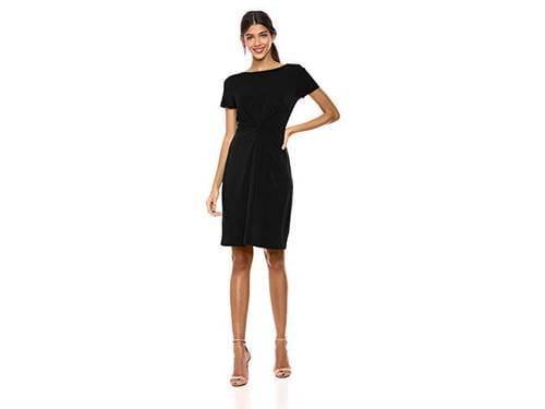 Photo 1 of Brand - Lark Ro Women's Crepe Knit Short Sleeve Center Twist Dress, SIZE 12