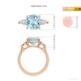 thumbnail image 5 of ANGARA Natural Cushion 2.7 ct Aquamarine & Diamond Three Stone Engagement Ring in 14K Rose Gold for Women (Size-9mm) | March Birthstone, Anniversary, Jewelry Gift for Women | Natural Aquamarine Ring, 5 of 9