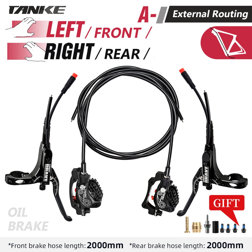 BCLONG MTB 4 Piston Electric Disc Brake Electric Bicycle Scooter Power Off Oil Brakes