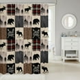 thumbnail image 2 of Erosebridal Deer Bear Bath Curtain, Country Wild Animal Shower Curtain Teens Adult,Retro Farmhouse Patchwork Bathtub Shower Curtain Cabin Rustic Lodge Shower Stall Curtain 72" W X 78" L, 2 of 4