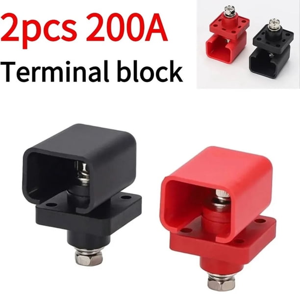 2 Piezas 200A Terminal de Almacenamiento de Energía de Alta Corriente Bloque de Terminales de Conector de Batería DC500V M8 Diámetro del Núcleo del Cable Litio