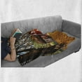 thumbnail image 6 of Fall Soft Flannel Fleece Throw Blanket, Quaint Traditional Red Swedish House Tranquil Environment Cottage Countryside Woods, Cozy Plush for Indoor and Outdoor Use, 60" x 80", Multicolor, by Ambesonne, 6 of 6