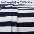 thumbnail image 5 of Cozy Line Patriotic Navy Blue White Sailor Star Striped 100% Cotton Reversible Quilt Bedding Set, Queen 3 - Piece, 5 of 6