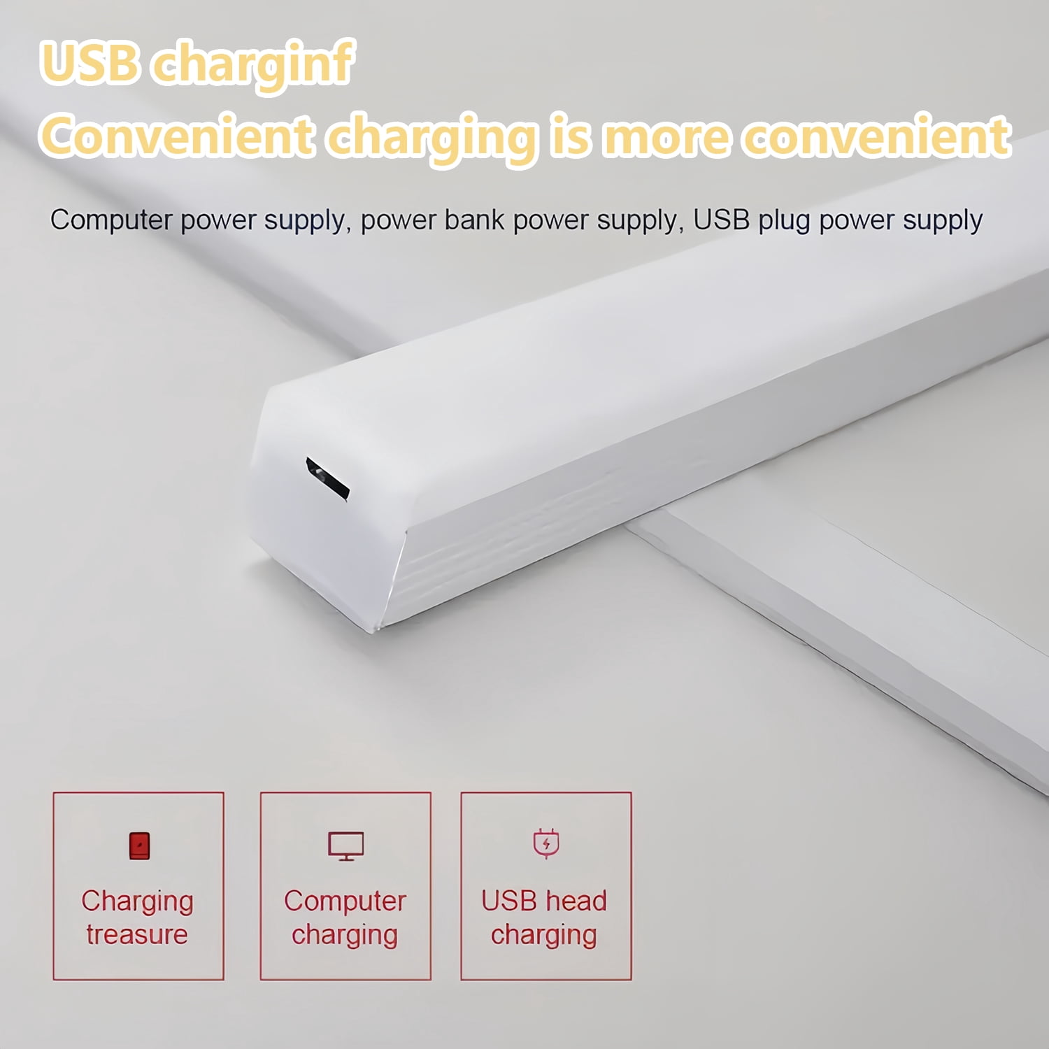 6 Pack LED Under Cabinet Lights,Dimmable Motion Sensor Light,Sticky Lamps Closet Light,USB Rechargeable LED Lights for Kitchen Hallway,11.81 x 0.78 in,White