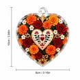 thumbnail image 3 of Heart Shaped Acrylic Hanging Ornament with Dia de Los Muertos Floral Design,Vibrant Colors,for Car Mirror Decor,Day of The Dead Decoration, 3 of 3