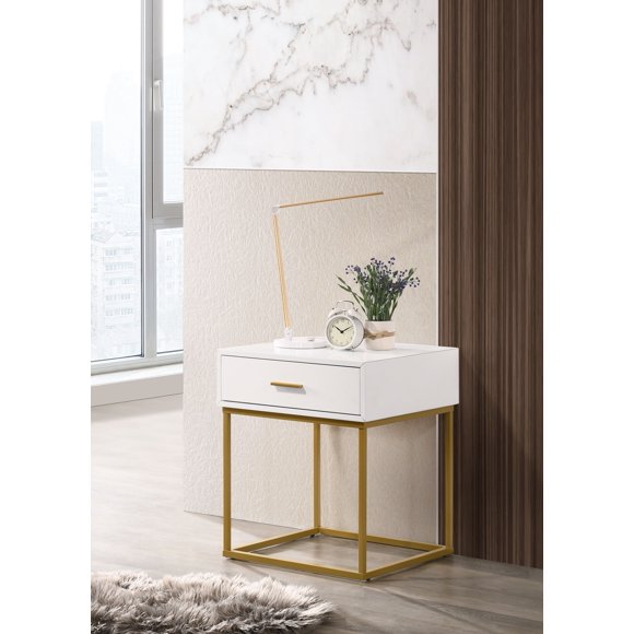 Wood Veneer Gold Nightstands