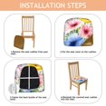 thumbnail image 4 of Pioneer Flower Seat Covers for Dining Room Chairs Set Of 4,Stretch Printed Washable Chair Seat Cover with Elastic Ties and Button,Removable Waterproof Couch Cushion Covers, 4 of 6