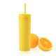 thumbnail image 3 of Billuyoard Botella de agua de 16 oz, taza de paja esmerilada de plástico de 2 capas, bebida portátil, taza de té de la leche, soporte para Mostrada Amarillo NO9, 3 of 6